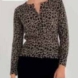 APT 9 CASHMERE BROWN/BLACK LONG SLEEVE BUTTON DOWN SWEATER SIZE SMALL